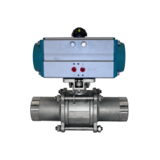 Кран шаровый приварной, AISI316 DN50 (2"), с двухсторонним пневмоприводом AT63D