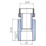 Переходник Ekoplastik 25x3/4, с накидной гайкой