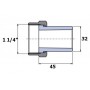 Переходник Ekoplastik 32x1 1/4 накидная гайка