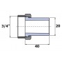 Переходник Ekoplastik 20x3/4 накидная гайка