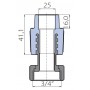 Переходник Ekoplastik 25x3/4 металлическая вставка