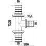 Тройник Stout SFA 0014 20x16x16, аксиальный