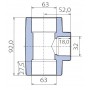 Тройник Ekoplastik 63x32x63 переходной