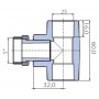 Тройник Ekoplastik  25x1x25 с накидной гайкой