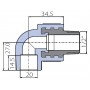 Угольник Ekoplastik 90° 20x1/2 наружная резьба