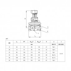 Клапан балансировочный автомат латунь APT Ду 50 Ру16 ВР Kvs=16м3/ч б/ниппелей Danfoss 003Z5706